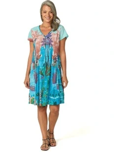 Easy Fit Short Sleeve Dress in Multi