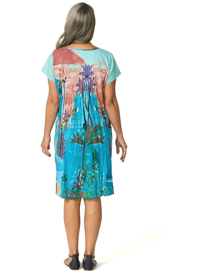 Easy Fit Short Sleeve Dress in Multi image 2