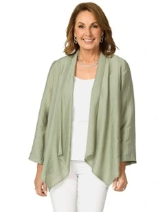 Casino 3/4 Sleeve Waterfall Jacket in Green