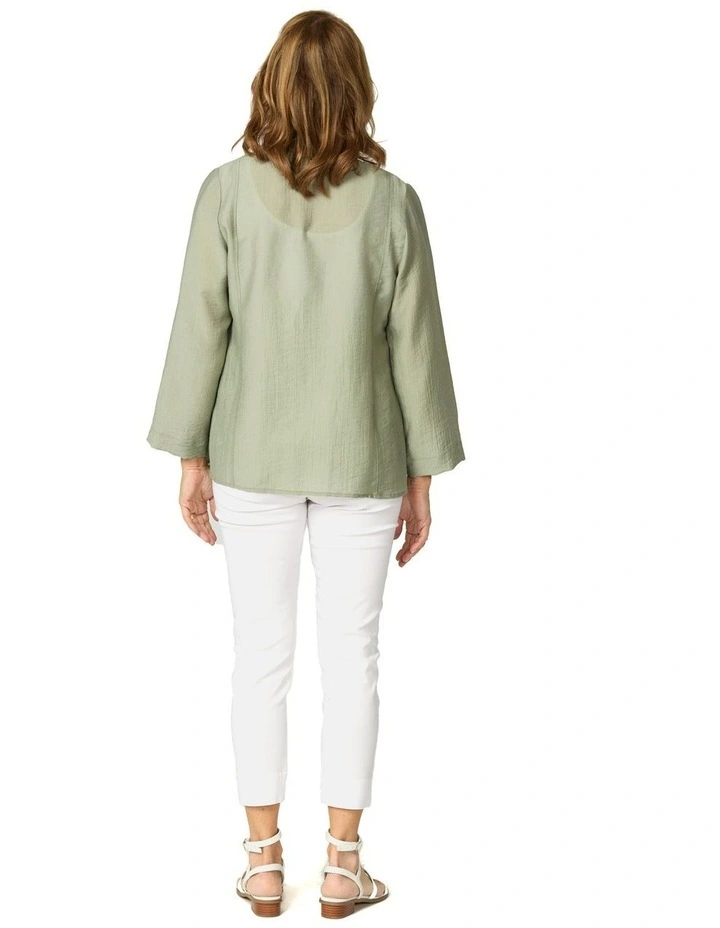 Casino 3/4 Sleeve Waterfall Jacket in Green image 2