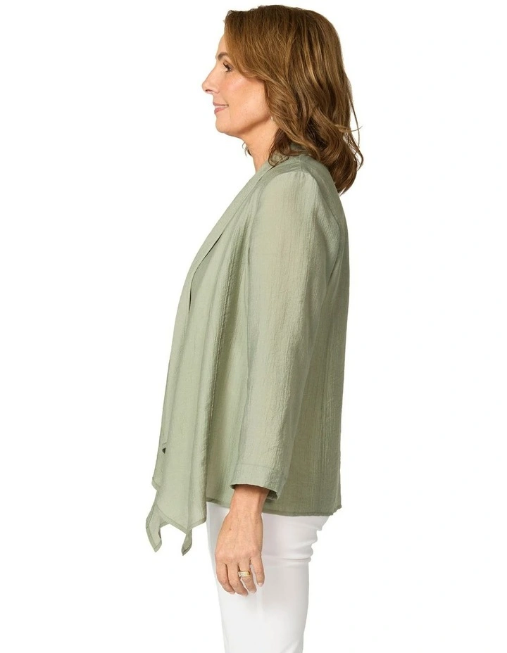 Casino 3/4 Sleeve Waterfall Jacket in Green image 3