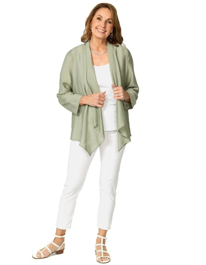 Casino 3/4 Sleeve Waterfall Jacket in Green image 4