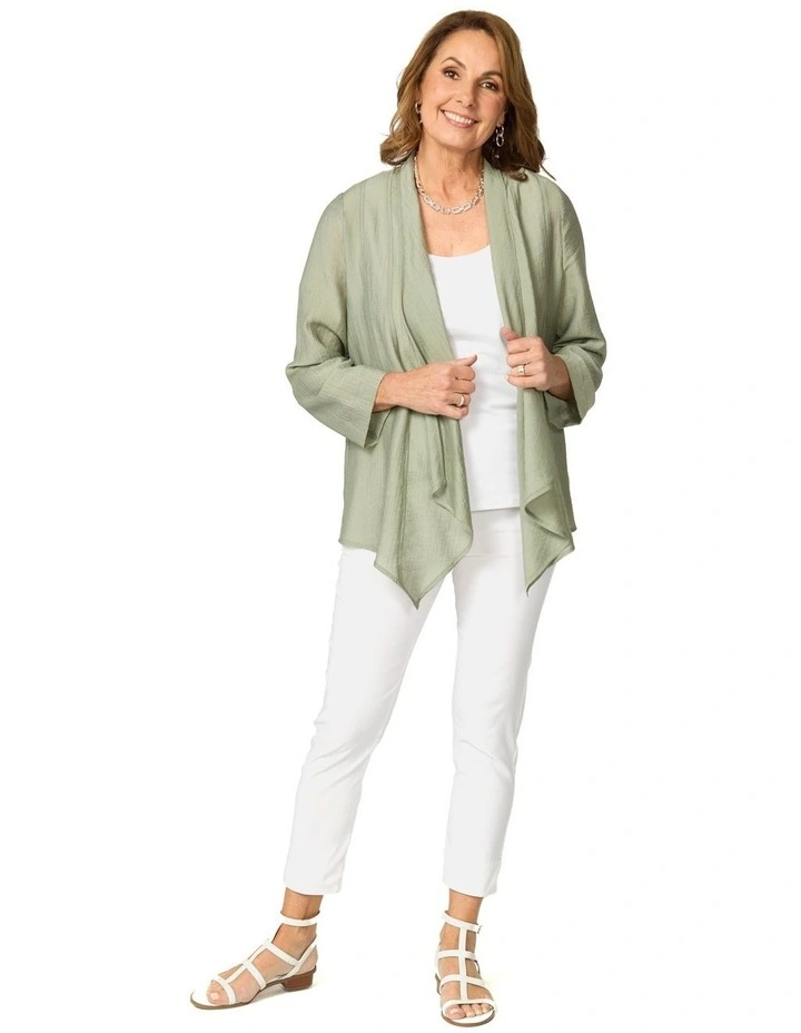 Casino 3/4 Sleeve Waterfall Jacket in Green image 4