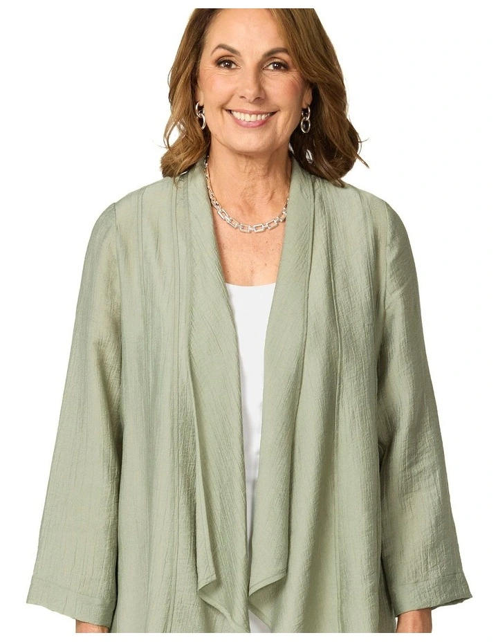 Casino 3/4 Sleeve Waterfall Jacket in Green image 5