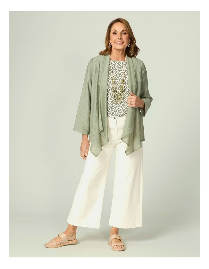 Casino 3/4 Sleeve Waterfall Jacket in Green image 6