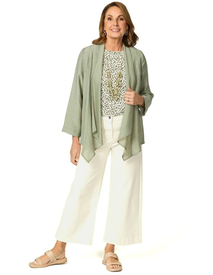 Casino 3/4 Sleeve Waterfall Jacket in Green image 6