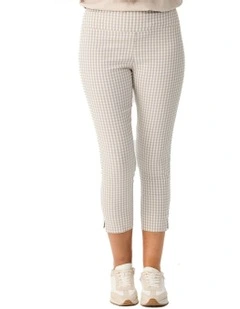 Bayside Check 7/8 Basque Pant in Cream