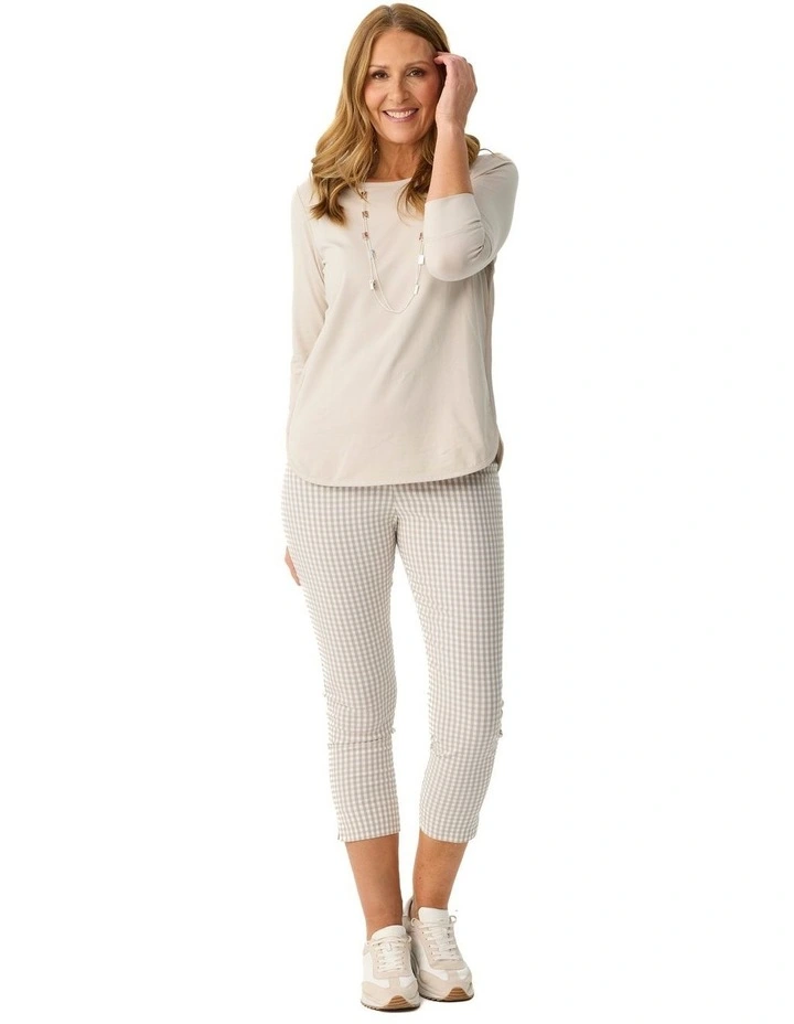 Bayside Check 7/8 Basque Pant in Cream image 4