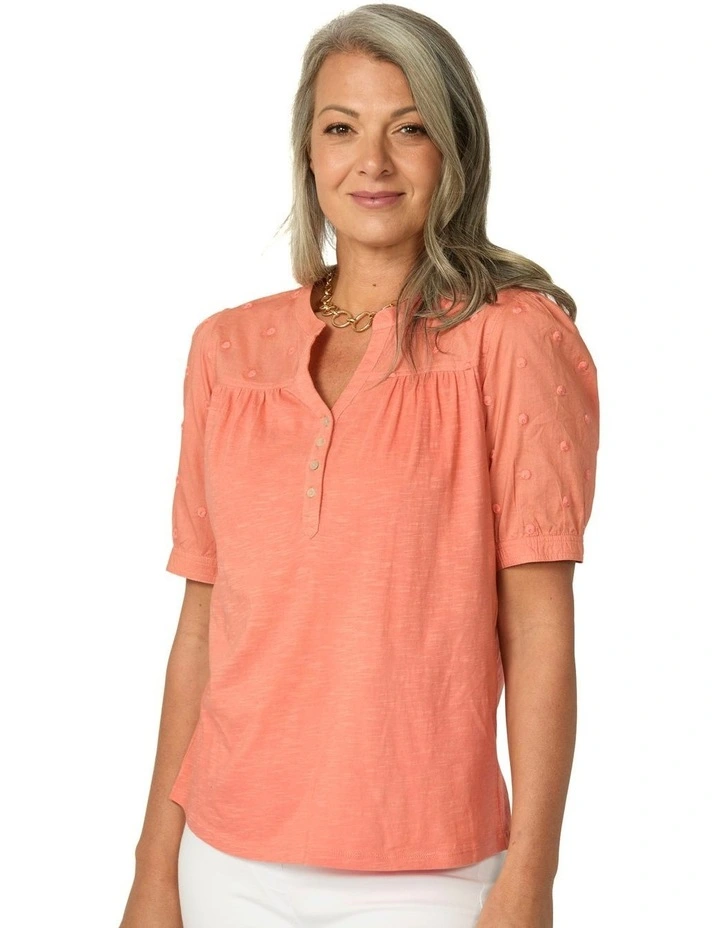 Estancia Puff Short Sleeve Tee in Orange image 1