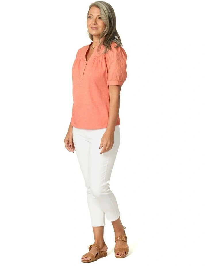 Estancia Puff Short Sleeve Tee in Orange image 4