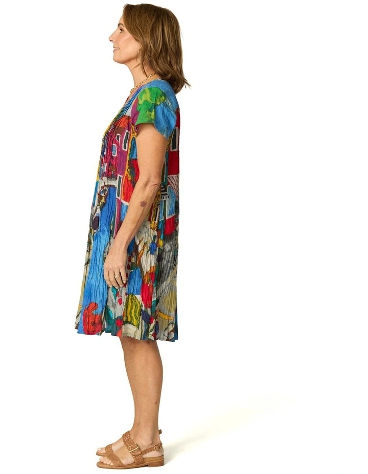Easy Fit Short Sleeve Dress in Multi image 3
