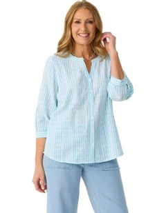 Mondello Stripe 3/4 Slv Shirt