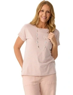 Pebble Stripe S/slv Tee