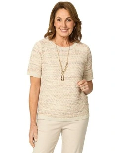 Mavis Textured S/s Knit Top
