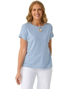 Pebble Stripe S/slv Tee