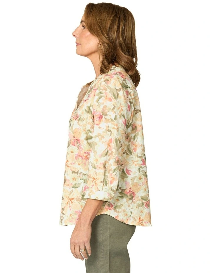 Bianca Collarless 3/4 Slv Shirt image 3