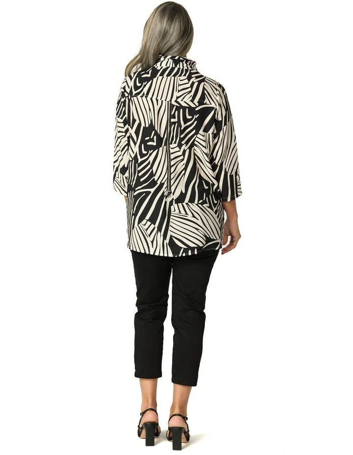 TAHARA 3/4 SLV ZIP BACK SHIRT image 2