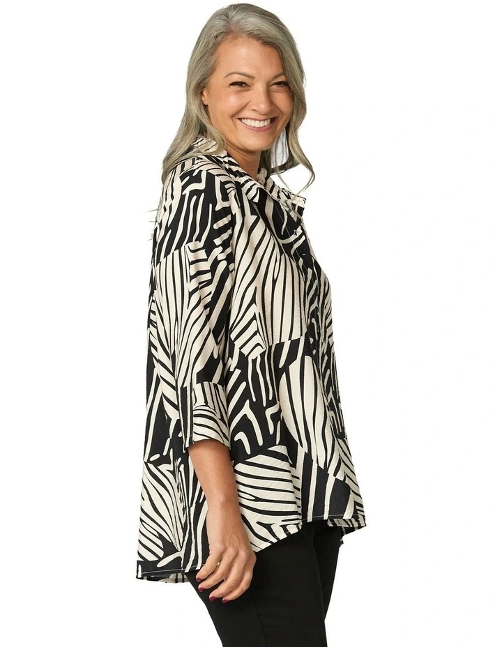 TAHARA 3/4 SLV ZIP BACK SHIRT image 3