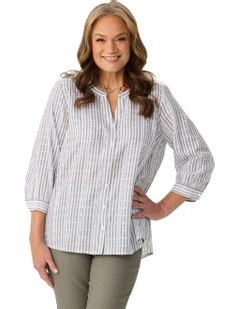 Mondello Stripe 3/4 Slv Shirt