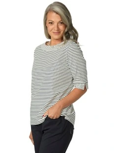 Lucia V-neck 3/4 Slv Tunic Top