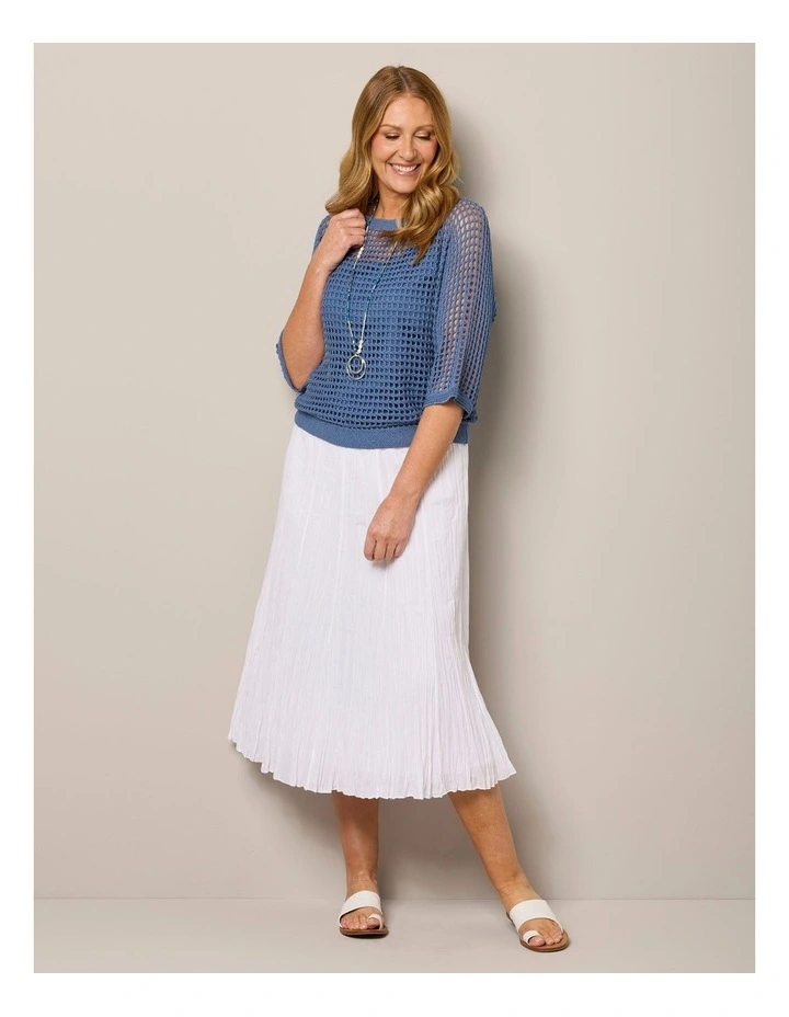 Maya Crinkle Skirt in White image 5