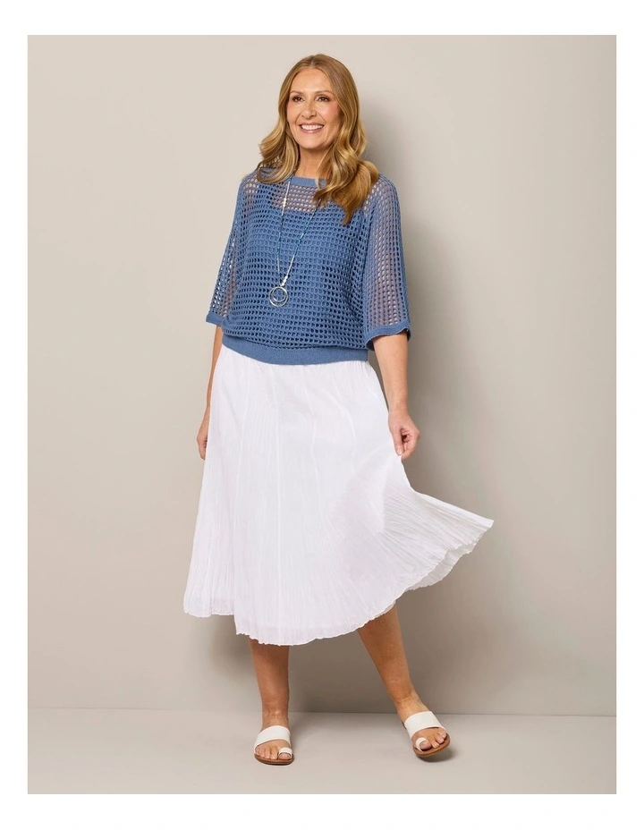 Maya Crinkle Skirt in White image 6