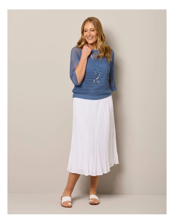 Maya Crinkle Skirt in White image 7