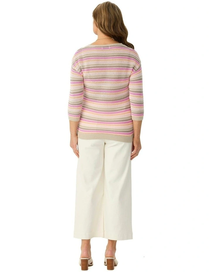 Shelby 7/8 Zip Wide Leg Jeans in Cream image 2