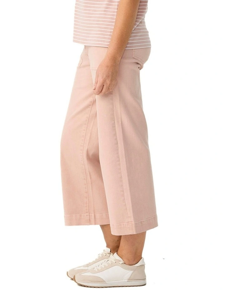 Shelby 7/8 Zip Wide Leg Jeans in Pink image 3