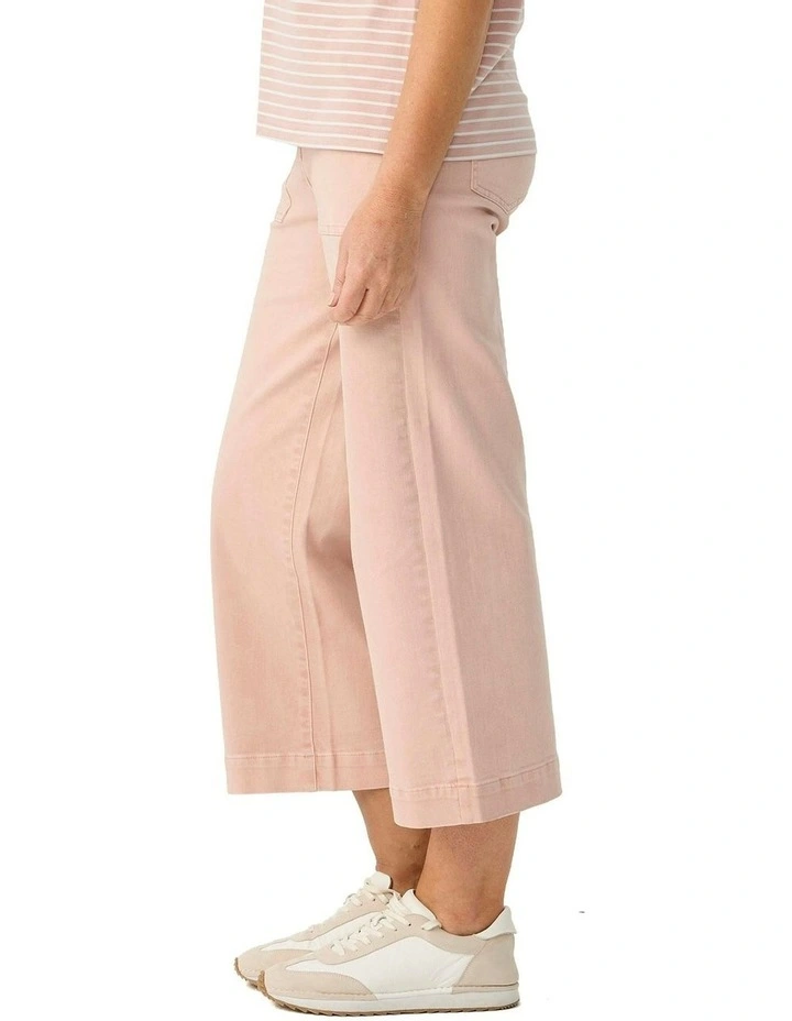 Shelby 7/8 Zip Wide Leg Jeans in Pink image 3
