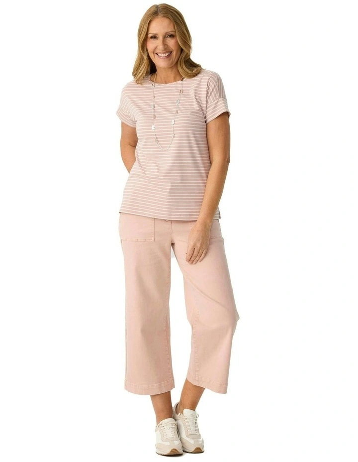 Shelby 7/8 Zip Wide Leg Jeans in Pink image 4