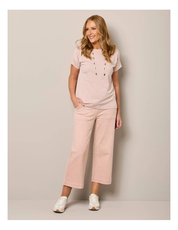 Shelby 7/8 Zip Wide Leg Jeans in Pink image 5