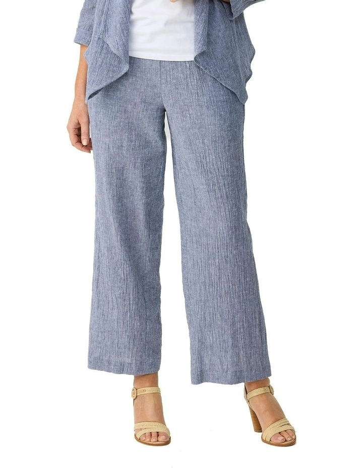 Lumina Wide Leg Pull On Pant in Blue image 1