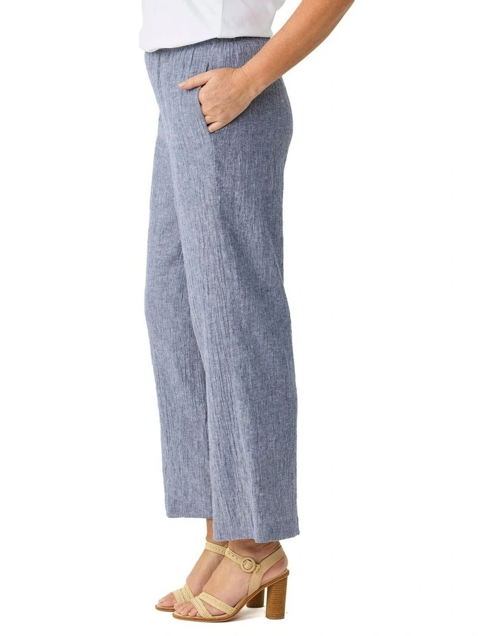 Lumina Wide Leg Pull On Pant in Blue image 3