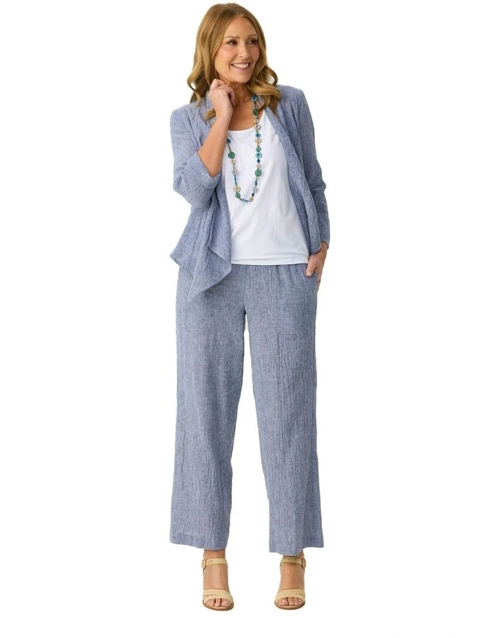 Lumina Wide Leg Pull On Pant in Blue image 4
