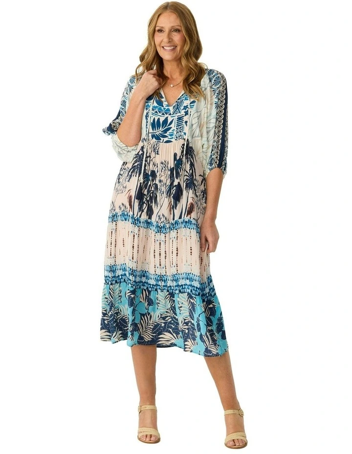 Kya Dolman Sleeve Tiered Dress in Multi image 1