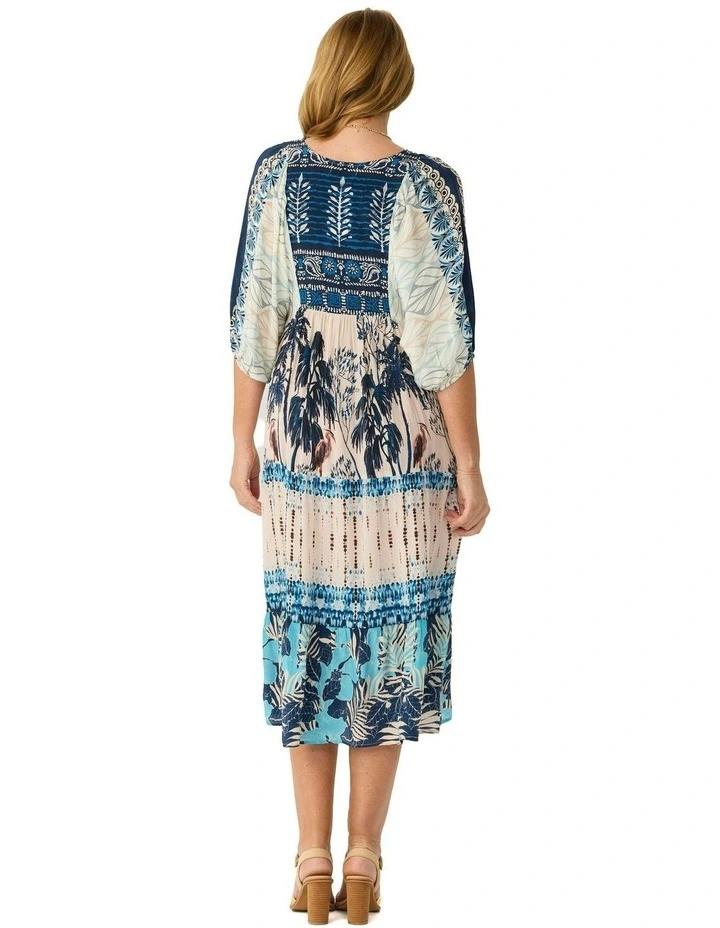 Kya Dolman Sleeve Tiered Dress in Multi image 2