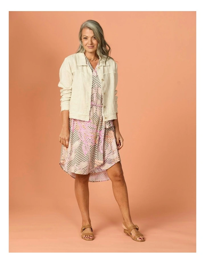 Summer Essence Curve Hem Dress in Multi image 5