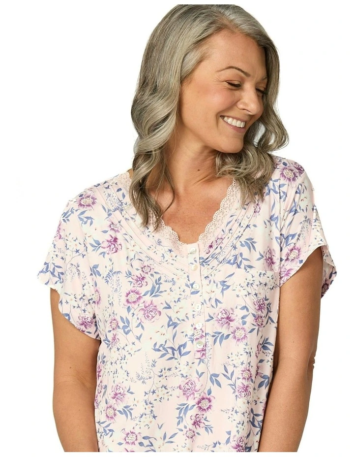Loretta Short Sleeve Nighty in Multi image 5