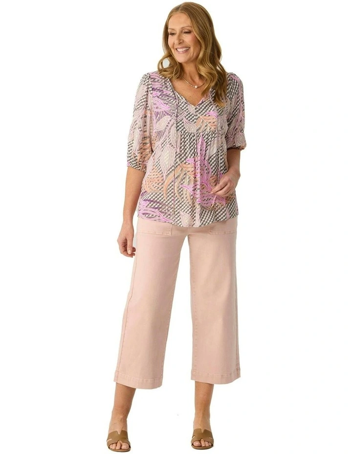 Summer Essence 3/4 Sleeve Blouse in Multi image 4