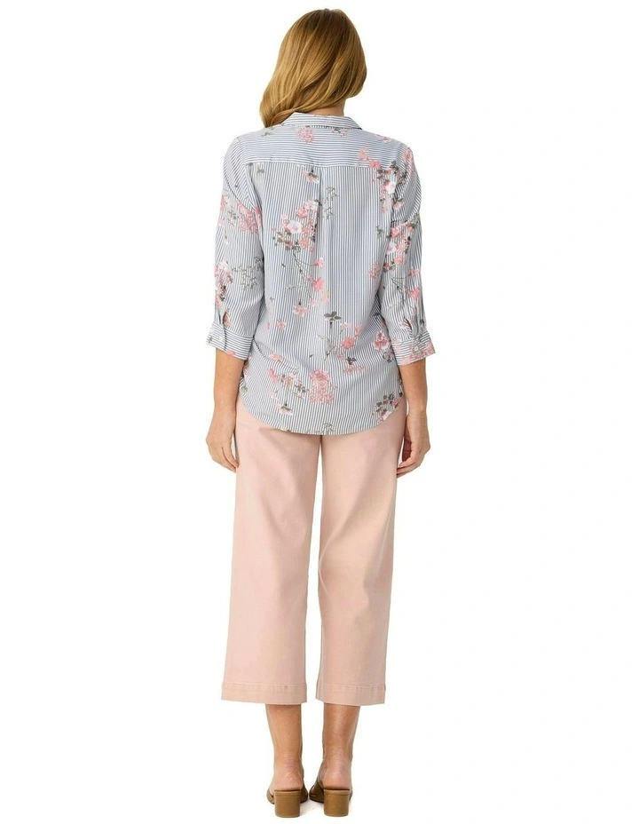 Ankita 3/4 Sleeve Hi-Low Shirt in Olive image 2