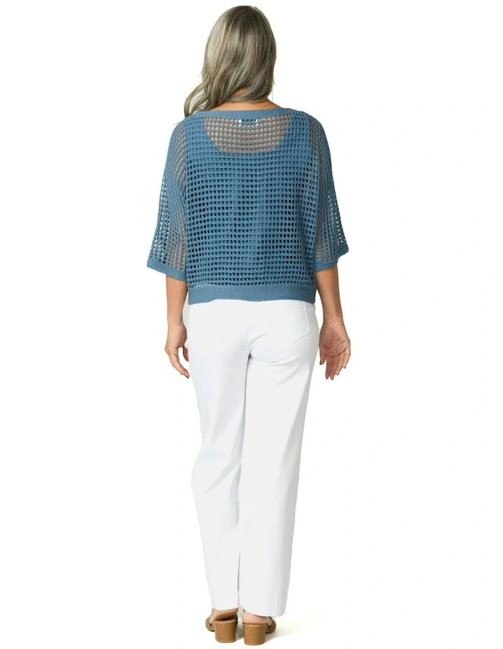 Esperance Eyelet Top in Indigo image 2