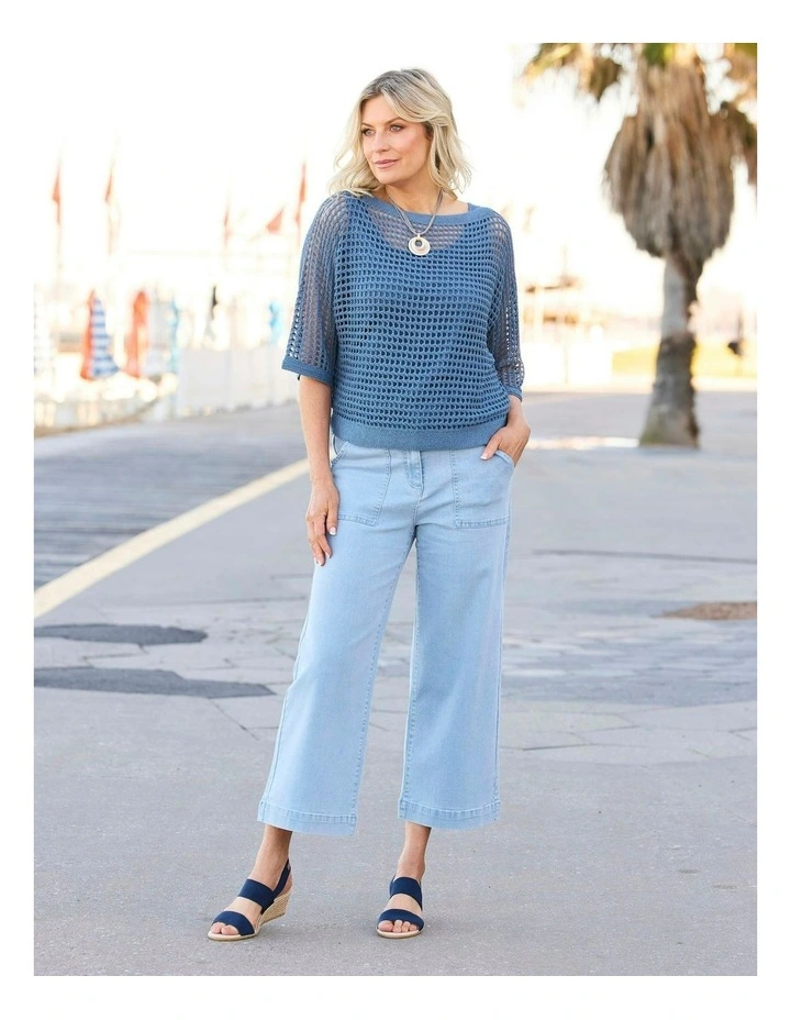 Esperance Eyelet Top in Indigo image 5