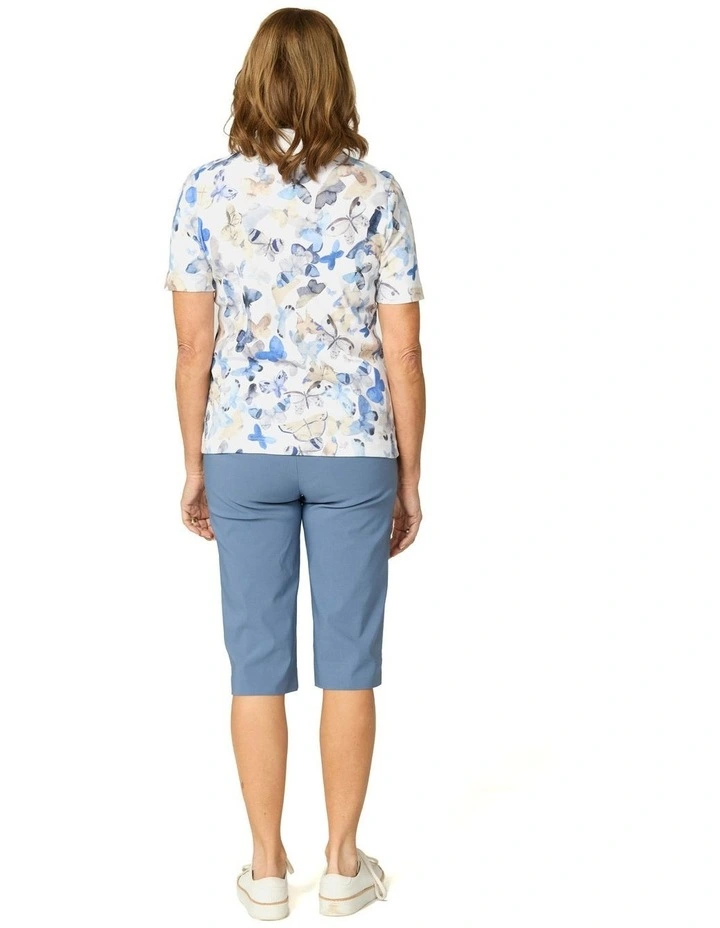 Butterfly Short Sleeve Rib Polo in Multi image 2