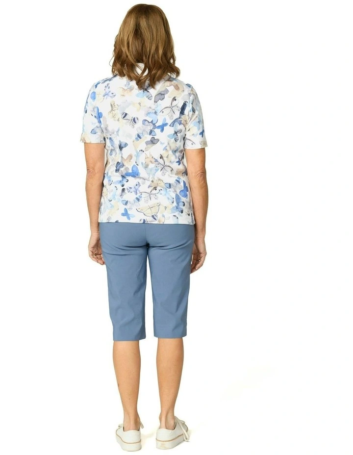 Butterfly Short Sleeve Rib Polo in Multi image 2