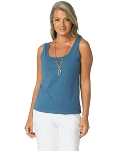 Kimberley Narrow Strap Singlet in Indigo