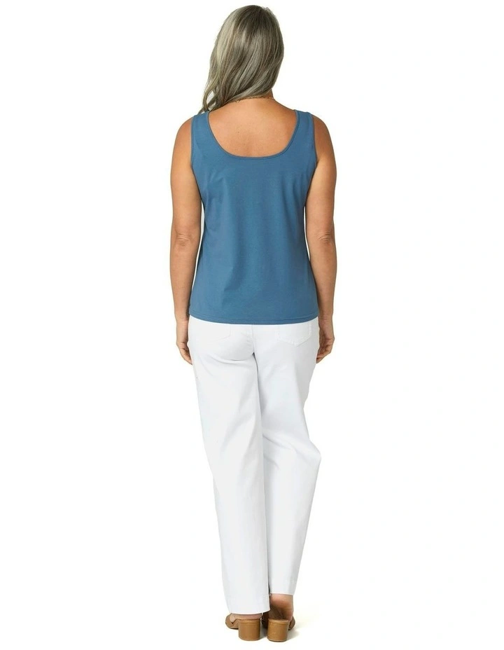 Kimberley Narrow Strap Singlet in Indigo image 2