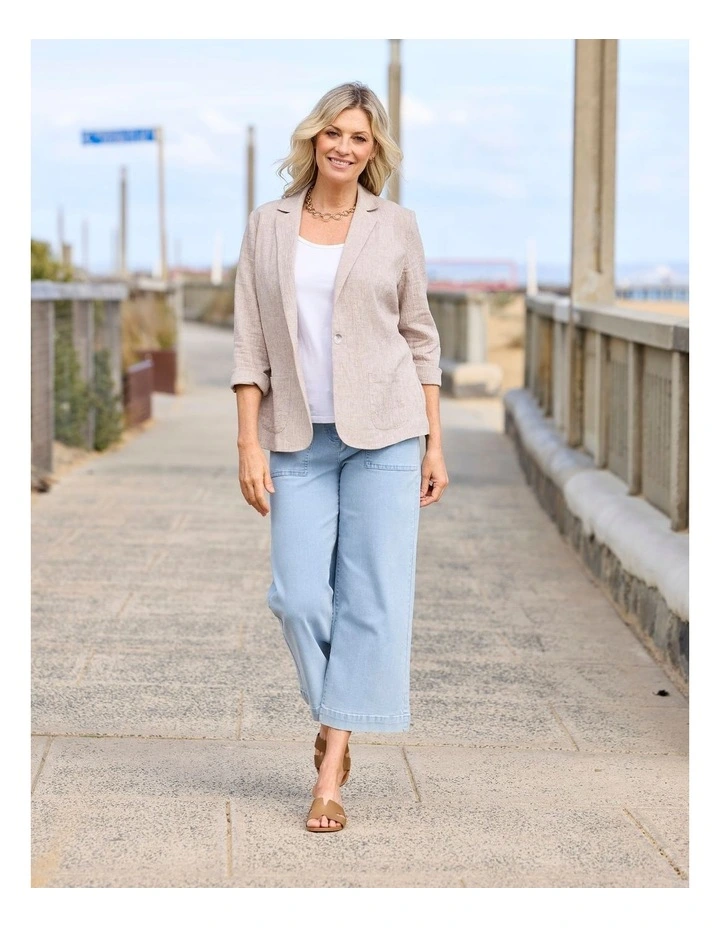 Lumina 1 Button Jacket in Cream image 7