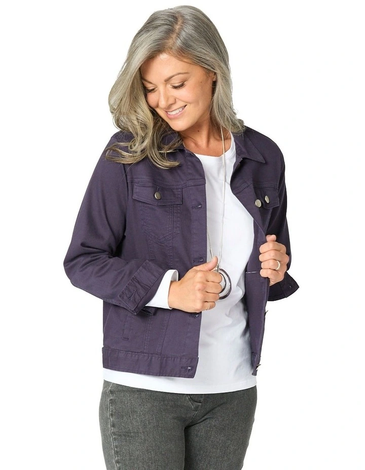 Collared Suzy Jacket in Purple image 1