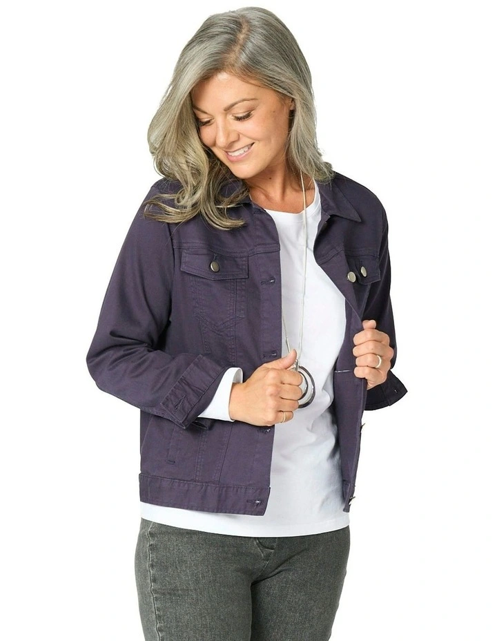 Collared Suzy Jacket in Purple image 1
